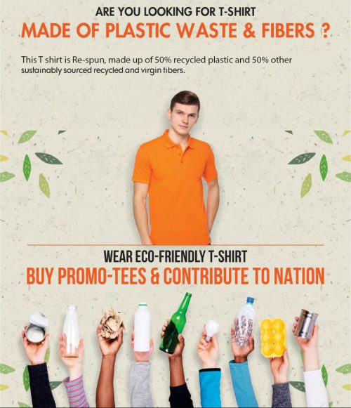 Polo T-Shirts made up of 50% recycled plastic and 50% other sustainably sourced recycled and virgin fibers