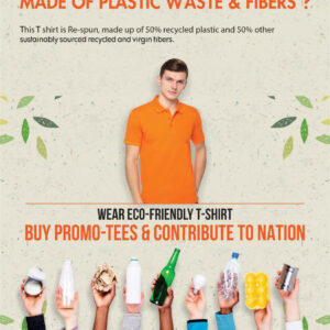 Polo T-Shirts made up of 50% recycled plastic and 50% other sustainably sourced recycled and virgin fibers